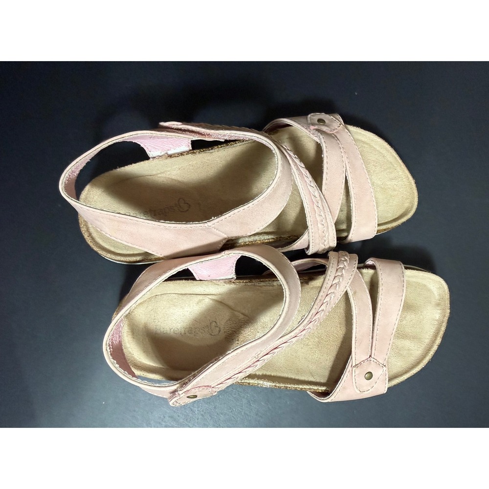 Baretraps Paola Pink Strappy Cork Sandals Womens 6M Braided Comfort Shoes